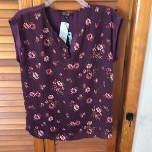 Paper moon XS purple floral sleeveless top
